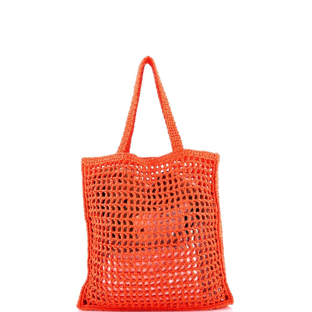 Prada Triangle Logo Open Tote Raffia #200429P16B - Picture 3 of 6